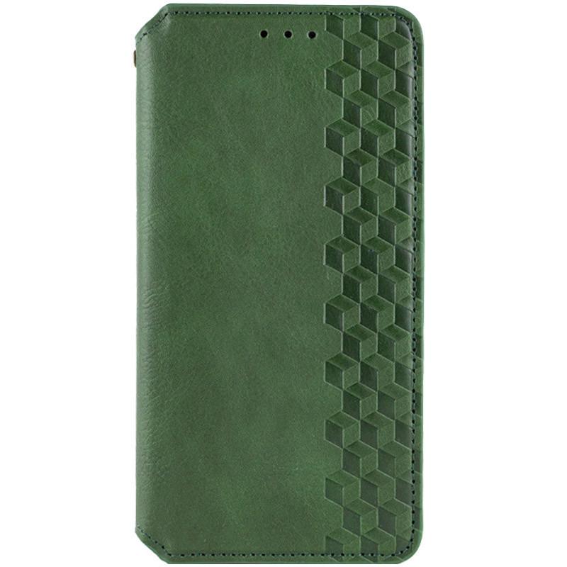 Противоударный кожаный чехол книжка GETMAN Cubic (PU) для Xiaomi Redmi A3 Зеленый
