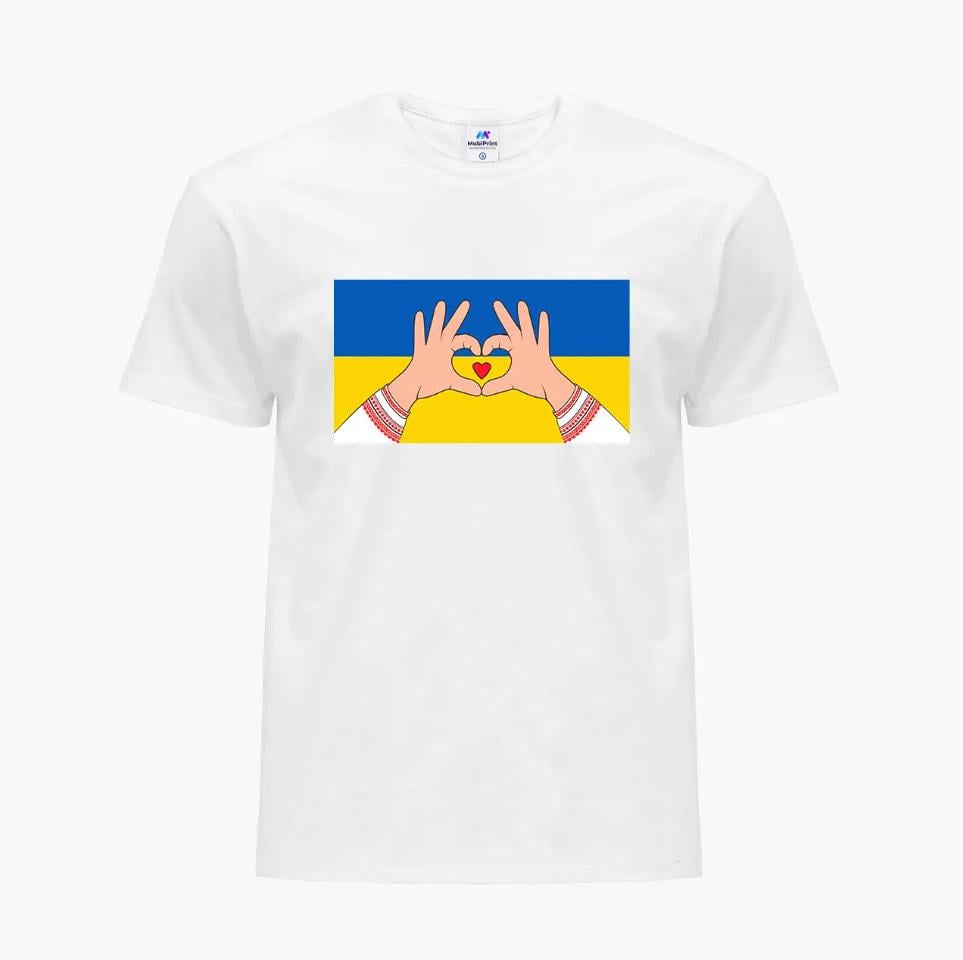 Футболка мужская "Люблю Украину" S Белый (9223-3690)