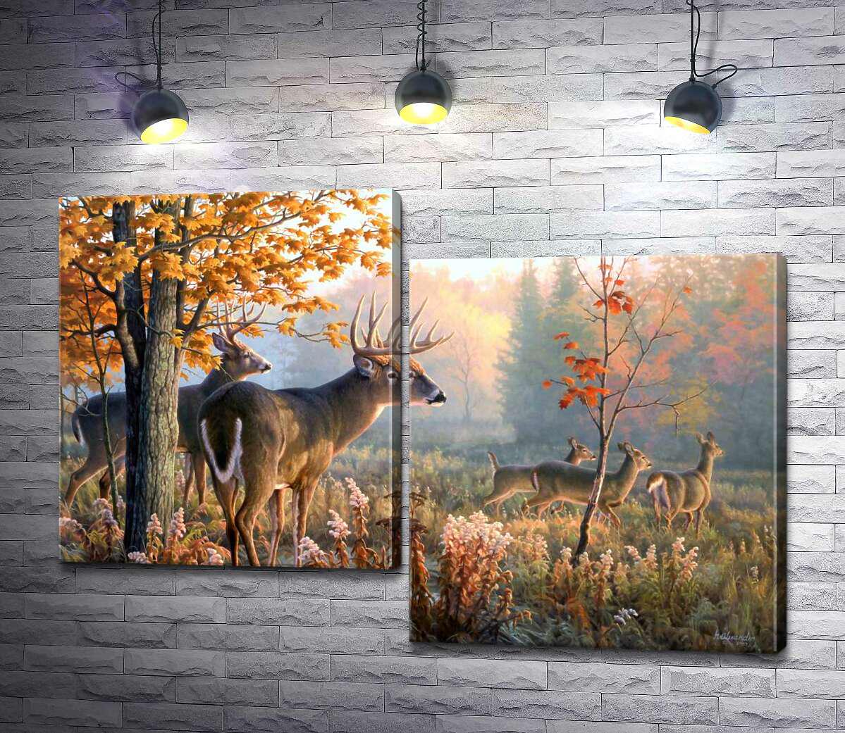 Модульная картина ArtPoster Опасность в воздухе: белохвостый олень 100x70 см Модуль №5 (001097)