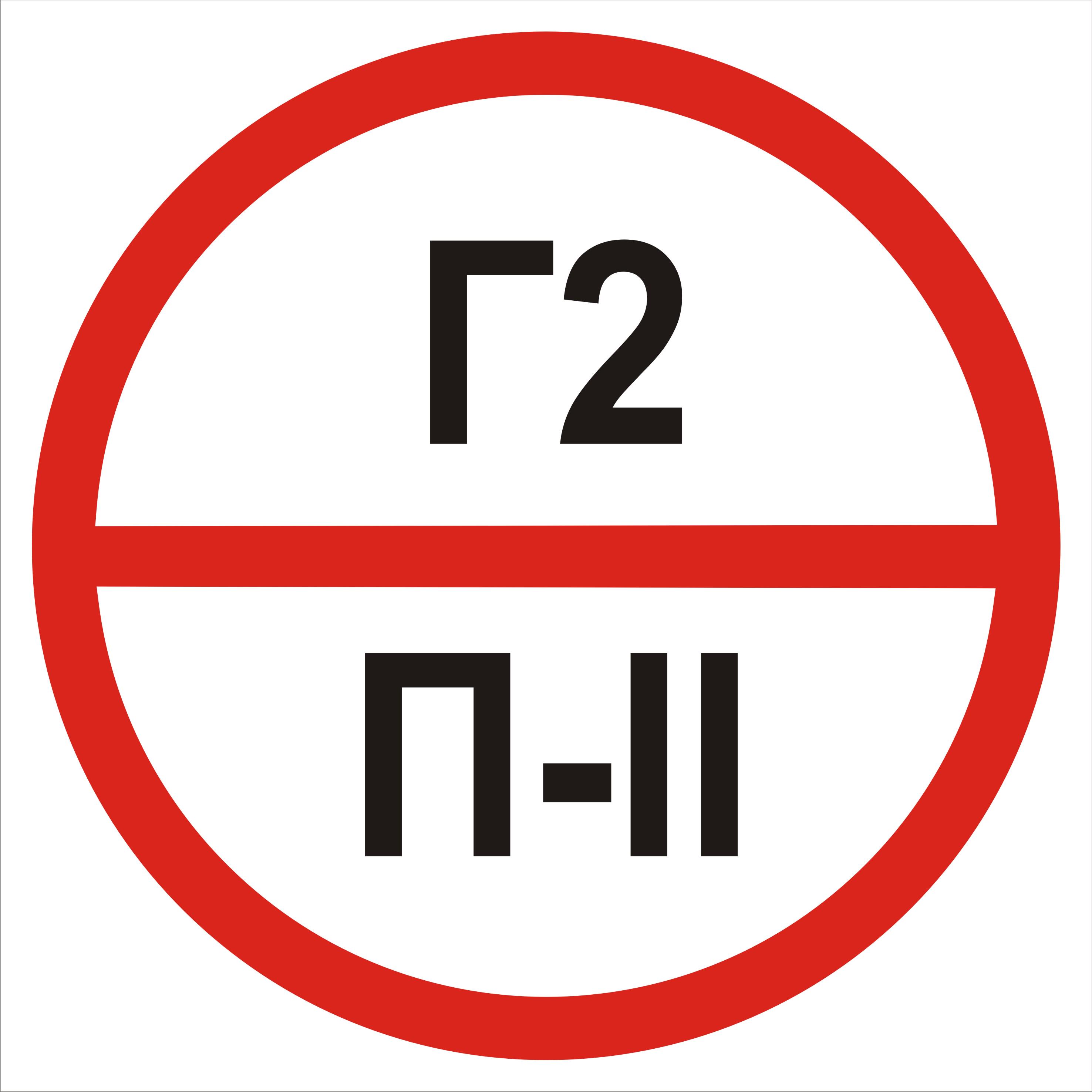 Табличка категория помещения Г2/П2 20х20 см (00217)