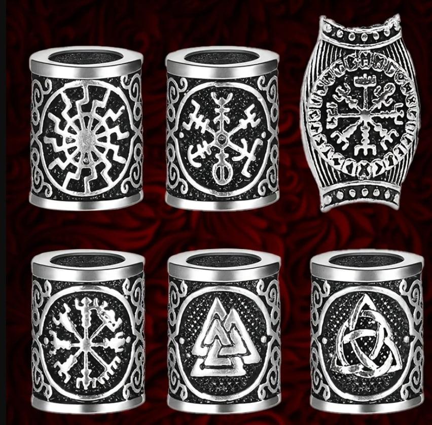 Бусины Руны викингов в мешочке 6 шт. Серебряный (28349448) Бусины Руны викингов в мешочке 6 шт. Серебряный (28349448)