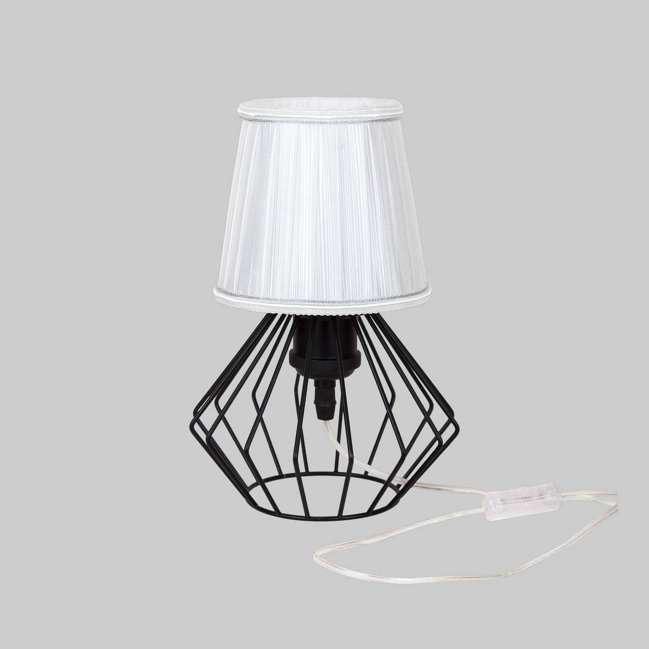 Лампа/нічник настільна з абажуром Білий (56-T108F03 BK+WH)