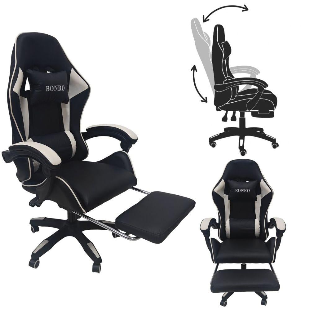 Кресло геймерское Bonro B-945 с подставкой для ног Черно-белый (29528879) - фото 7 Кресло геймерское Bonro B-945 с подставкой для ног Черно-белый (29528879) - фото 7