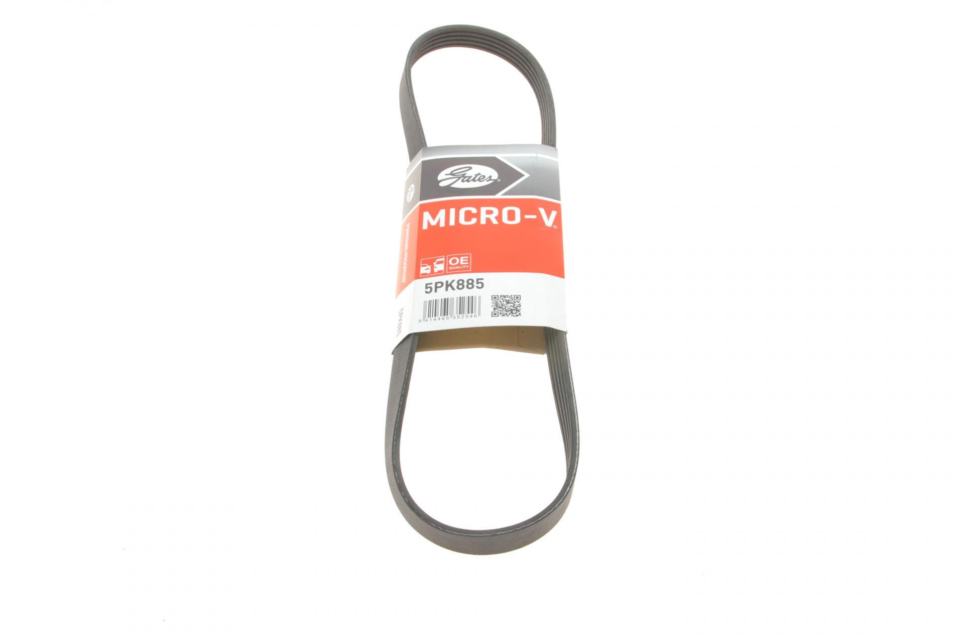 Ремінь генератора GATES для Ford Mondeo I-II/Fiesta IV/Focus II 1.8 TD/2.5 ST 93-00 (5PK885) Ремінь генератора GATES для Ford Mondeo I-II/Fiesta IV/Focus II 1.8 TD/2.5 ST 93-00 (5PK885)