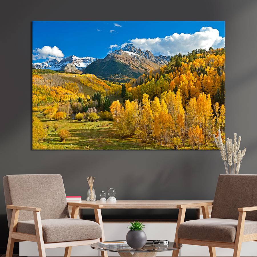 Картина природа Осень у скалистых гор 51x34 см (A1159-1)