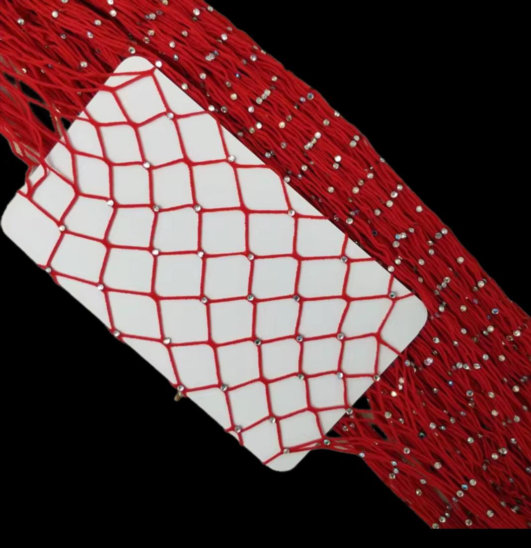 Колготки женские в сетку с камнями One size Красный (969615) - фото 4 Колготки женские в сетку с камнями One size Красный (969615) - фото 4