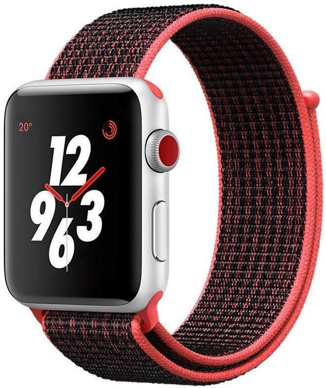 Тканинний ремінець Nylon Sport Band for Apple Watch 42/44/45/49mm, Red Black