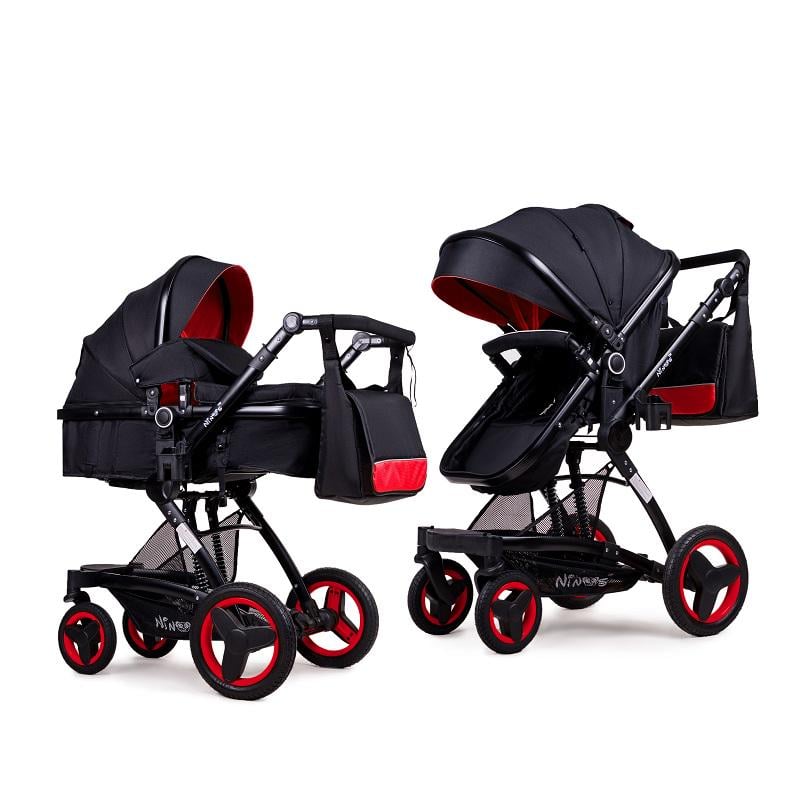 Універсальна коляска трансформер Ninos Bono 2 в 1 Black/Red