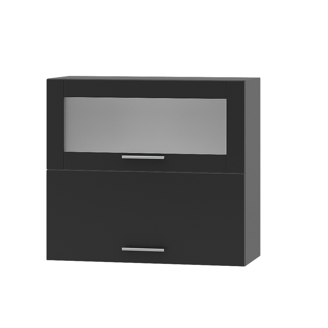 Шкаф верхний Эверест Оптима модуль Верх витрина ВВГ14-800 80х30х72 см Антрацит/Антрацит (06288)