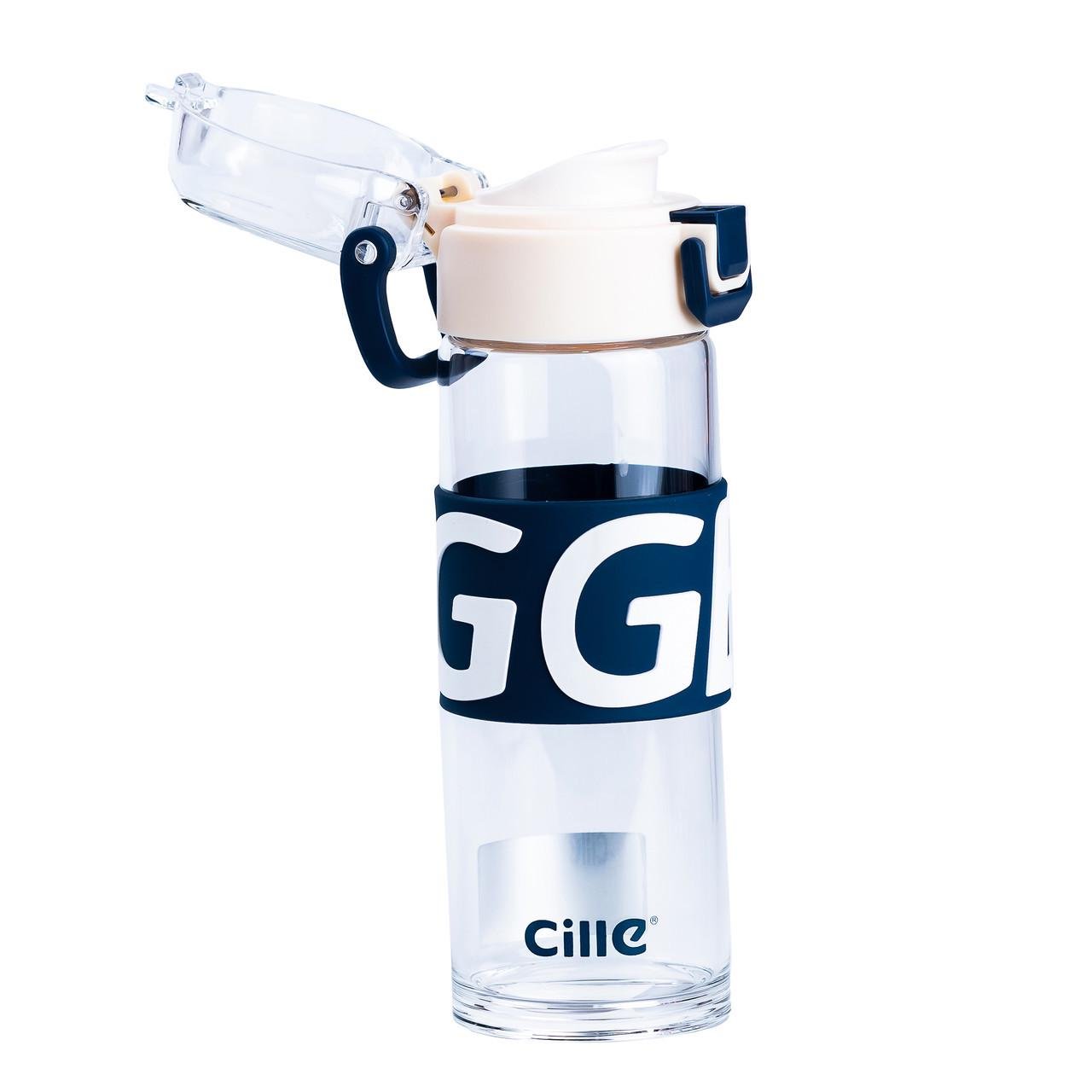 Пляшка для води скляна з пластиковою кришкою 460 мл Білий (HP17299W) - фото 2