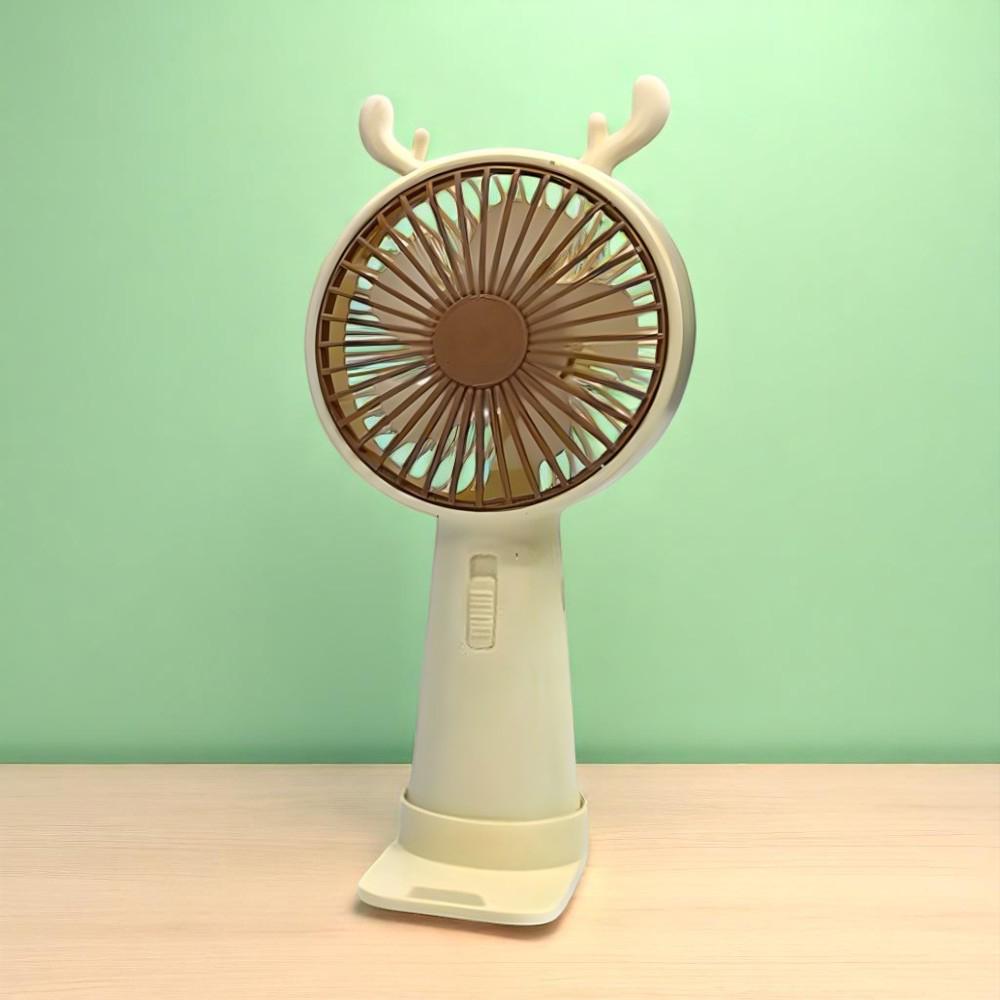 Вентилятор портативний Оленя з ріжками на акумуляторі та USB Бежевий (51-беж-39559) - фото 4 Вентилятор портативний Оленя з ріжками на акумуляторі та USB Бежевий (51-беж-39559) - фото 4