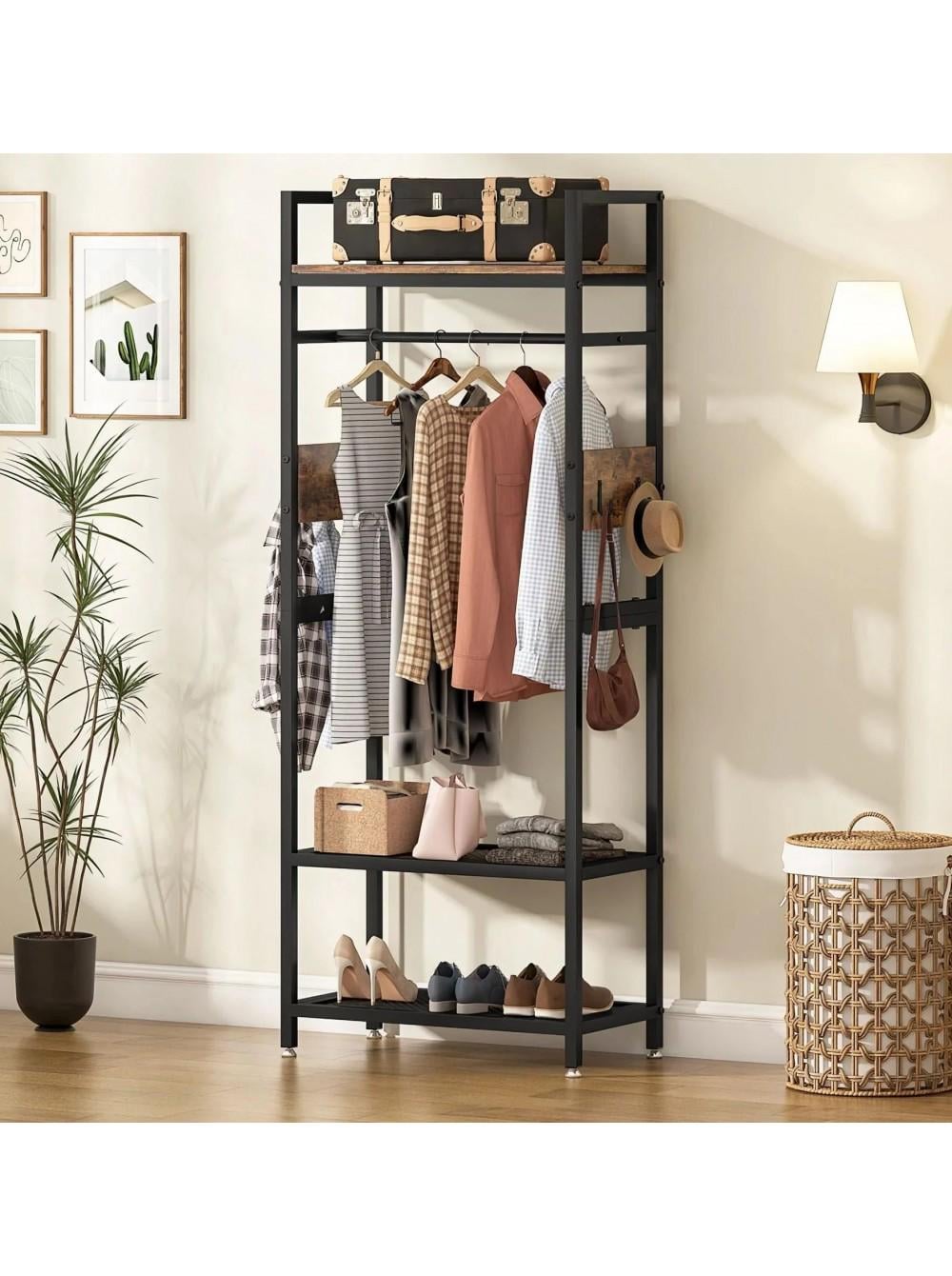 Вешалка-стойка для прихожей с полками 175х70х40 см (C0357)