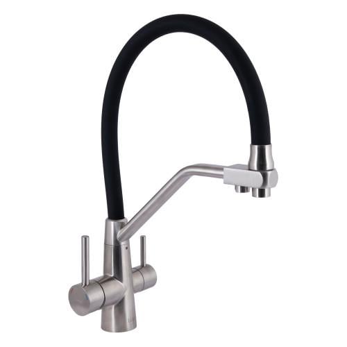 Змішувач для кухні Lidz Aria 020F3 із гнучким виливом із підключенням для питної води k35 (LDARI020F3BNK37647)