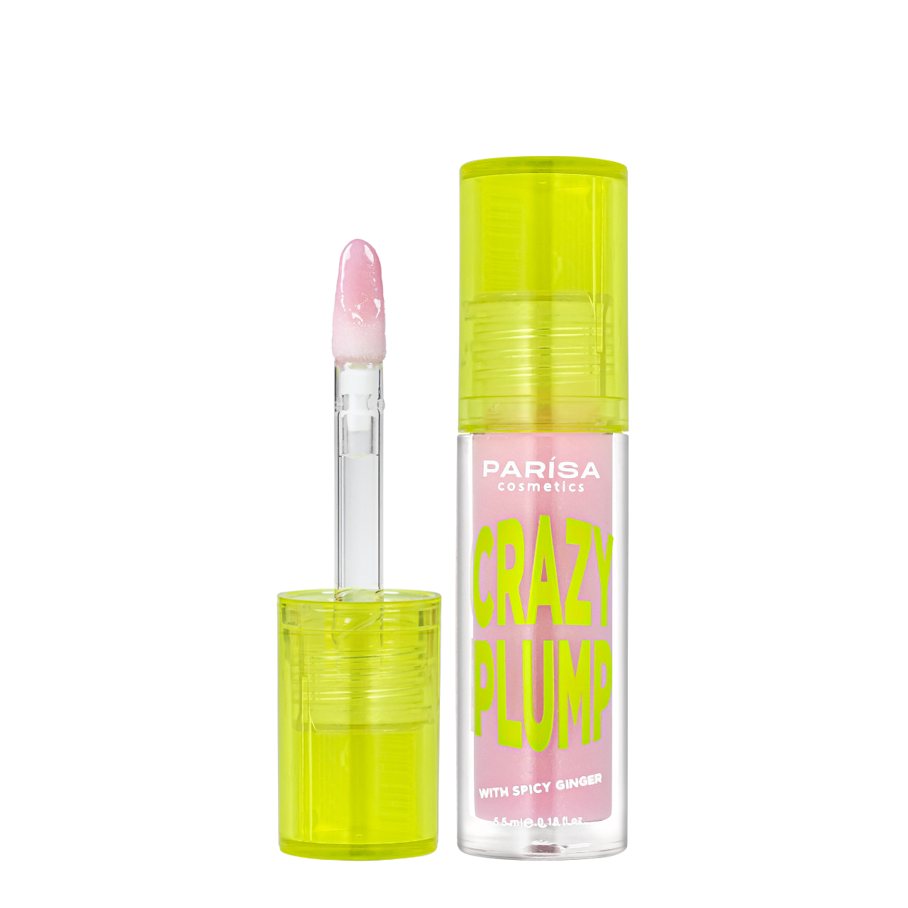 Блиск-плампер для об'єму губ Parisa Cosmetics Crazy Plump 5,5 мл 102 Rose sparkle Світло-рожевий з шимером (13350425)