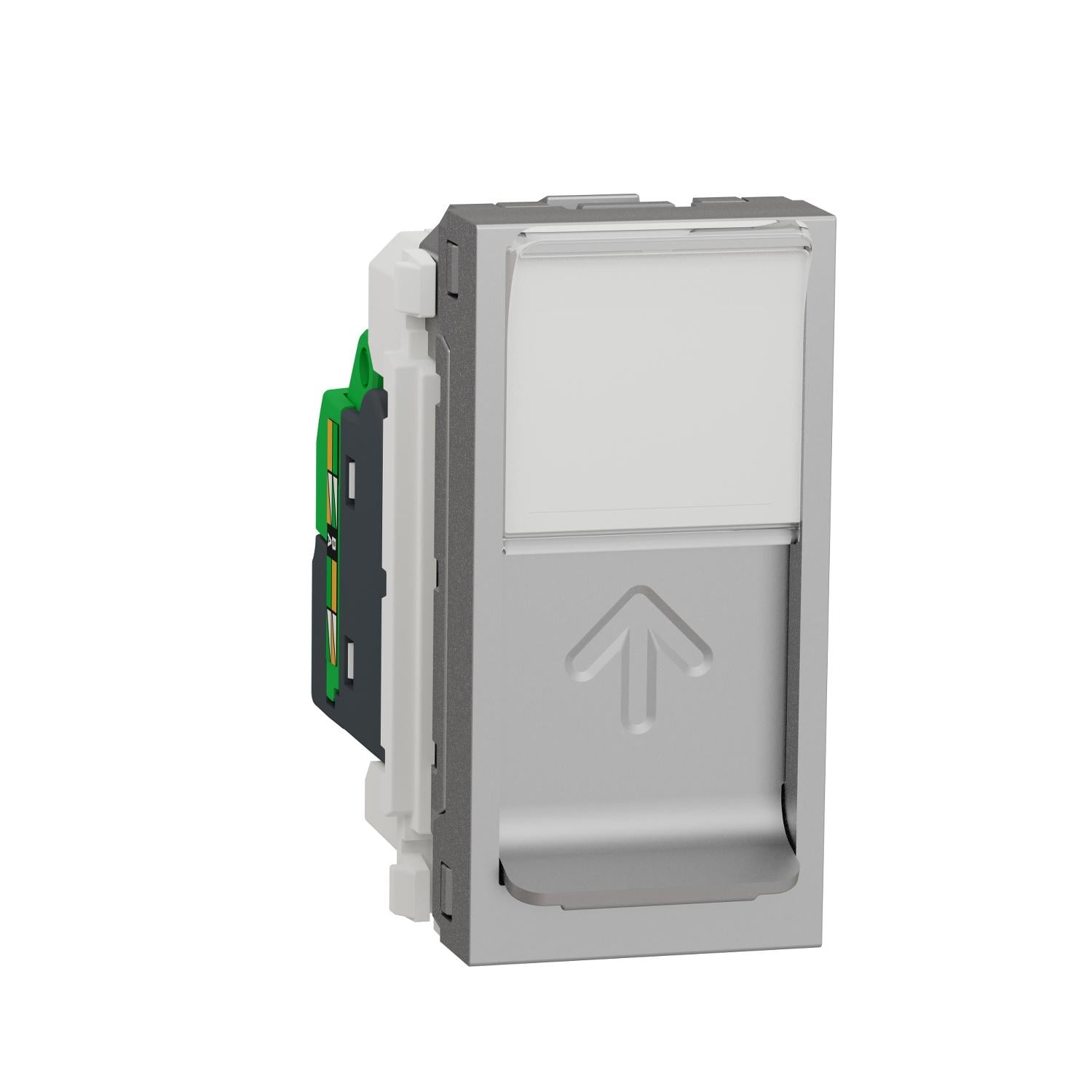 Розетка компьютерная Schneider Electric Unica New RJ45 5 UTP 1 модуль Алюминий (NU341030)
