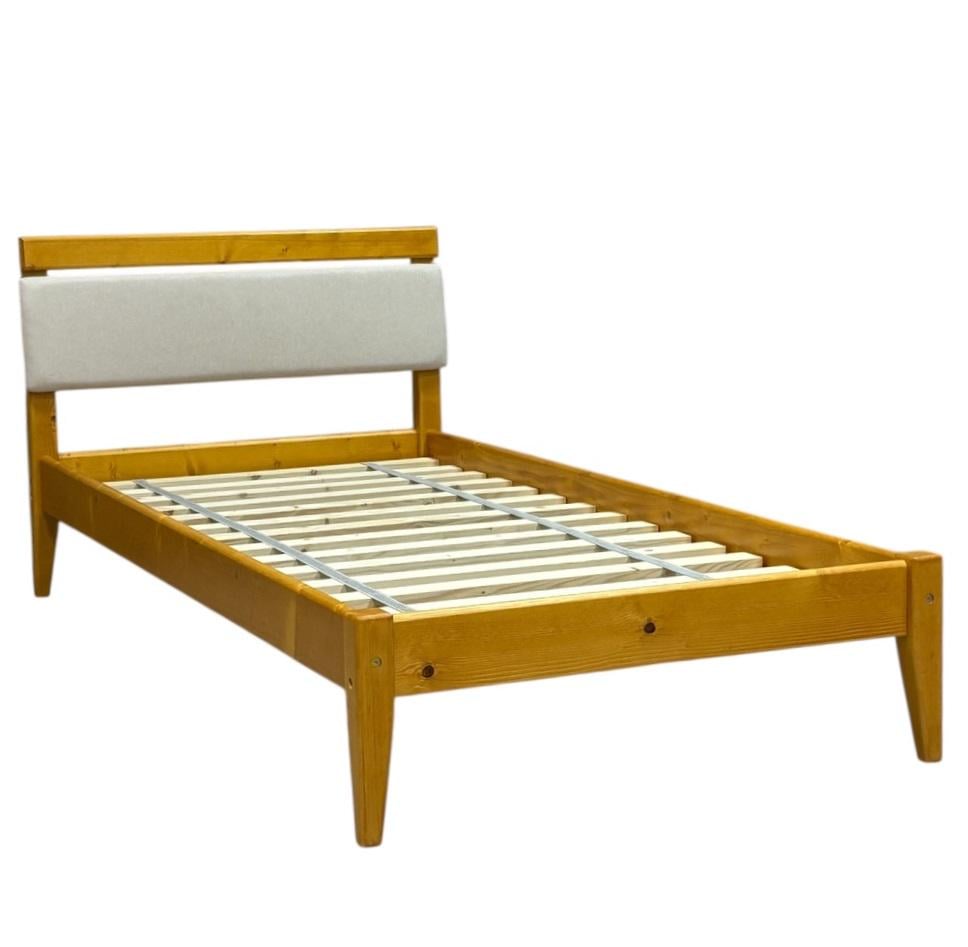 Кровать односпальная деревянная Скиф Л-157 с мягкой вставкой 90х190 см Янтарь/Твист-1 (27967004)