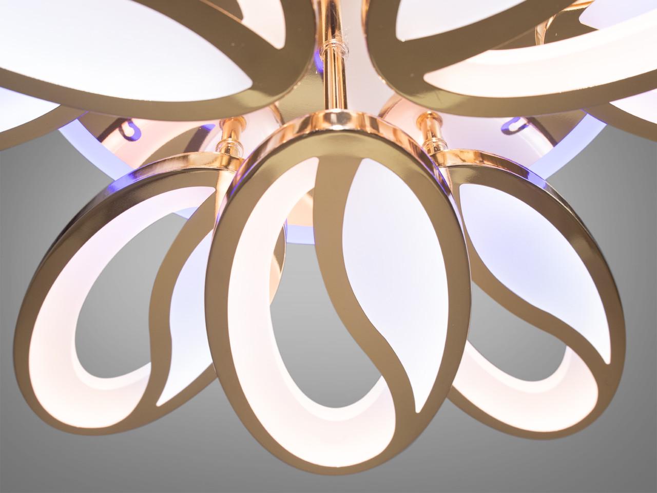 Люстра Led у спальню з диммером 8090-6+3G-L 150W на 21 м2 Золотий (1744216201) - фото 4 Люстра Led у спальню з диммером 8090-6+3G-L 150W на 21 м2 Золотий (1744216201) - фото 4