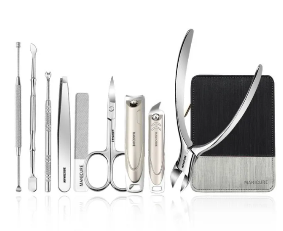 Набор для маникюра и педикюра Makeup Kit&Manicure Set из нержавеющей стали в сумке 9 пр. Black (2078933267)