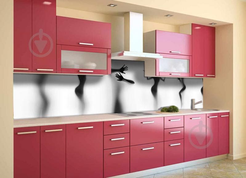 Скинали на кухню Zatarga «Силуэт Девушки» 600х2500 мм виниловая 3Д наклейка кухонный фартук самоклеящаяся Z180472