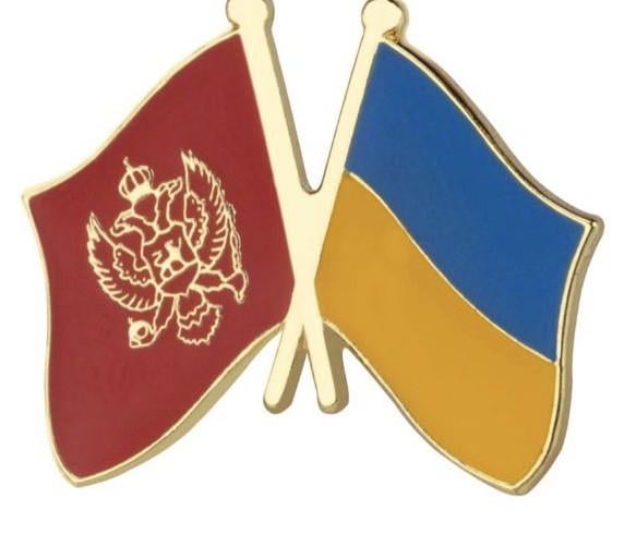Значок-пін подвійний friendship flag Україна-Чорногорія