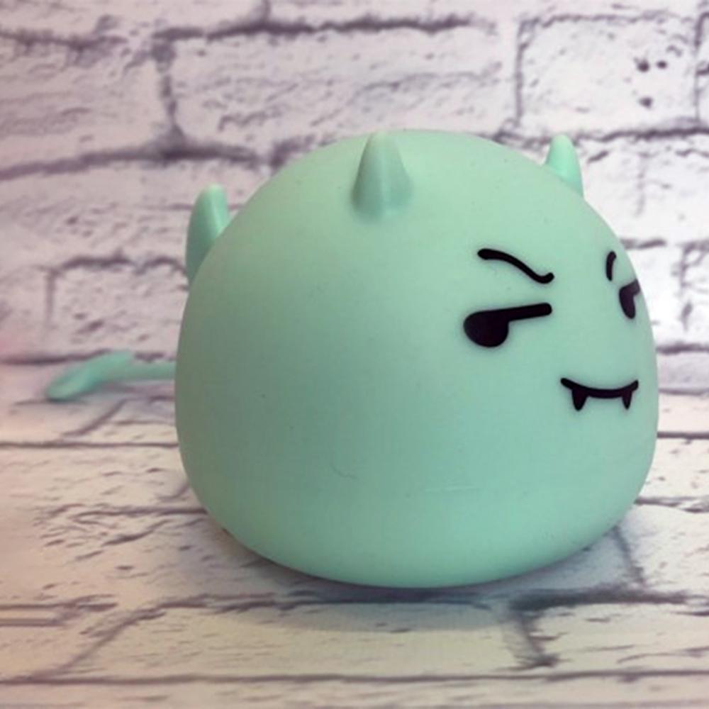 Светильник-ночник Монстрик на аккумуляторе сенсорный силиконовый и USB 95x9x95 см Голубой - фото 5