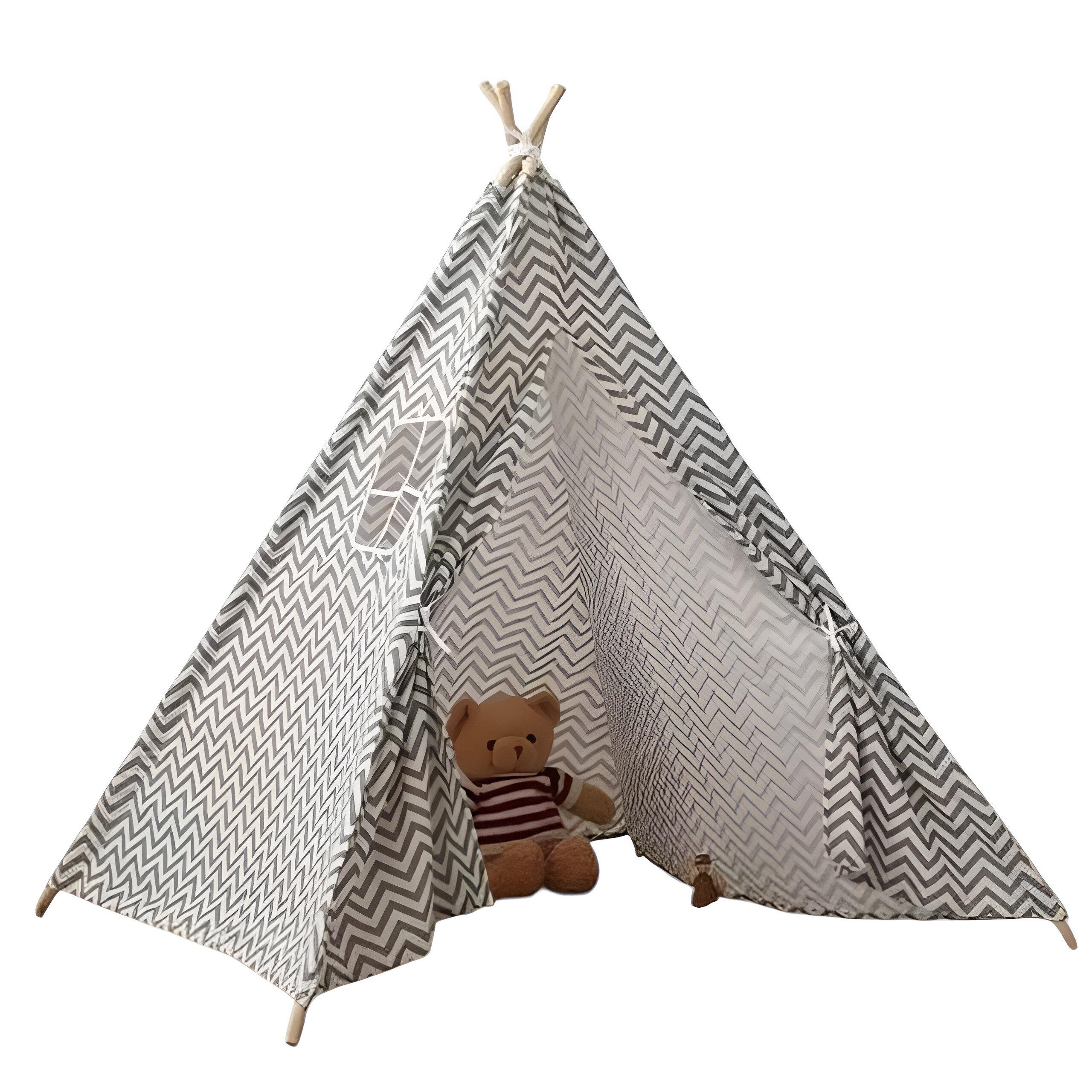 Детская палатка-вигвам K 2113 150х120х135 см Серо-белый - фото 1 Детская палатка-вигвам K 2113 150х120х135 см Серо-белый - фото 1