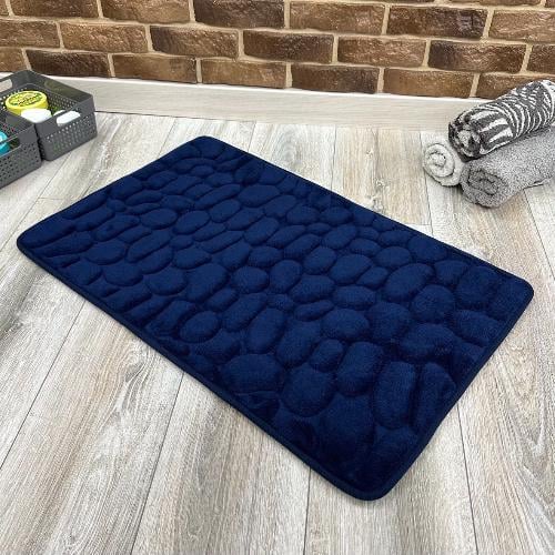 Набор ковриков в ванную и туалет Stone Premium Memory Foam 3в1 80х50/60х40/60х50 см Синий (NK3S0006) - фото 6 Набор ковриков в ванную и туалет Stone Premium Memory Foam 3в1 80х50/60х40/60х50 см Синий (NK3S0006) - фото 6