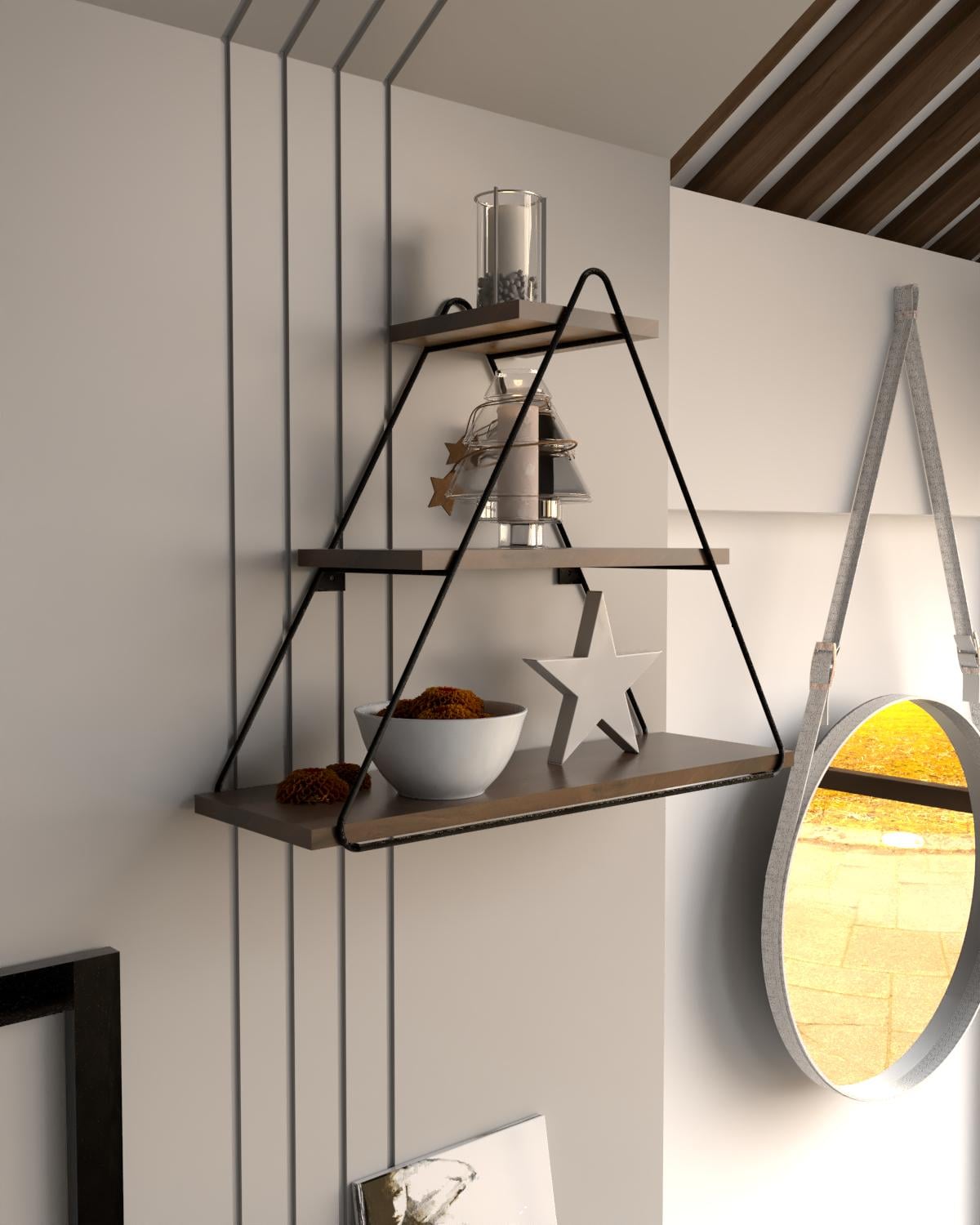 Полка настенная EcoLoft Триангло DSP-1343-11 в стиле лофт Орех Модена (31708481) Полка настенная EcoLoft Триангло DSP-1343-11 в стиле лофт Орех Модена (31708481)