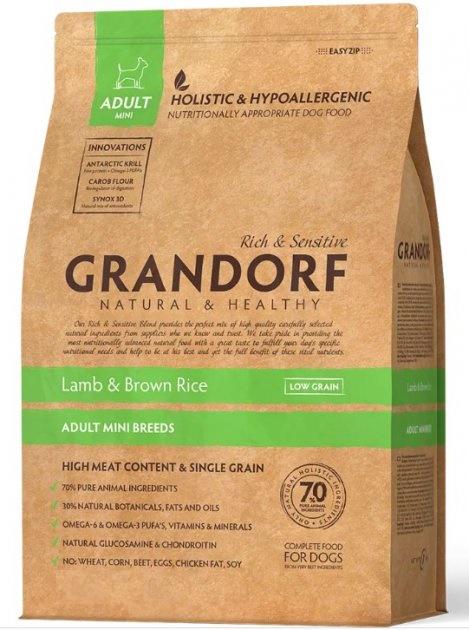 Корм сухой гипоаллергенный для собак Grandorf Lamb & Brown Rice Mini 1 кг (24148828)
