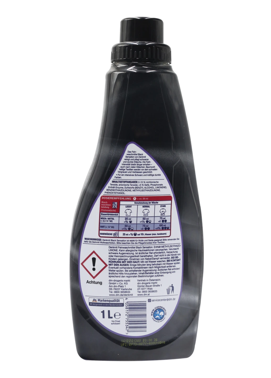 Гель для черных вещей Denkmit Black Sensation 40 стирок 1 л (2315288340) - фото 2 Гель для черных вещей Denkmit Black Sensation 40 стирок 1 л (2315288340) - фото 2