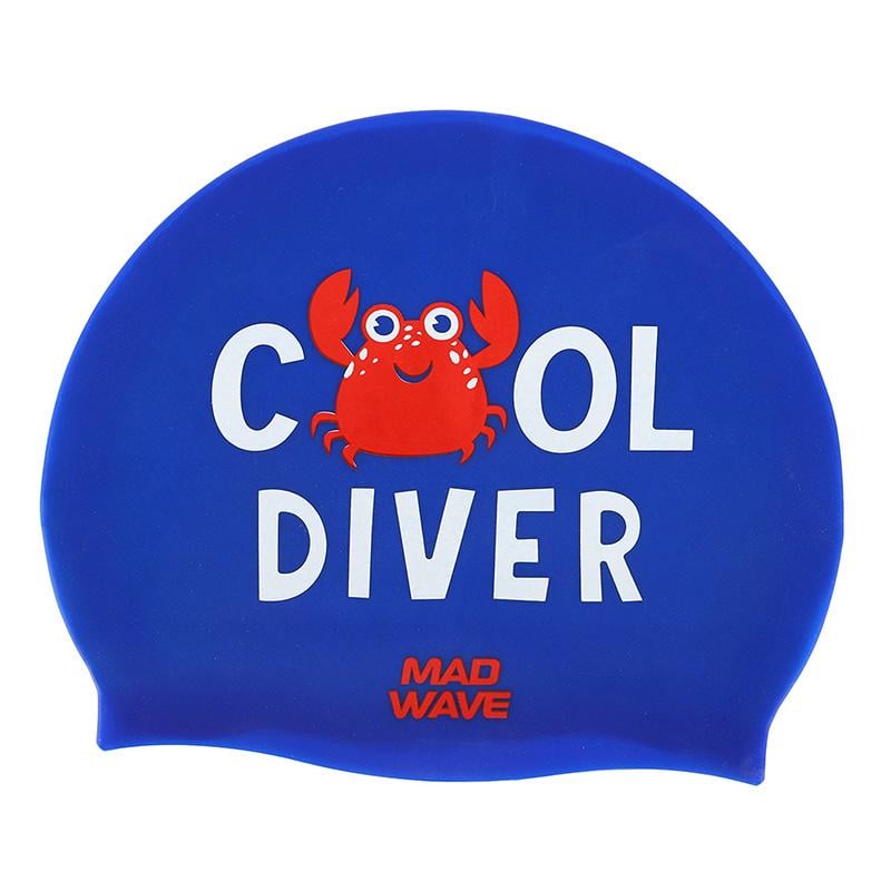 Шапочка для плавания Mad Wave юниорская Junior Cool Diver M057310 Синий (60444255)