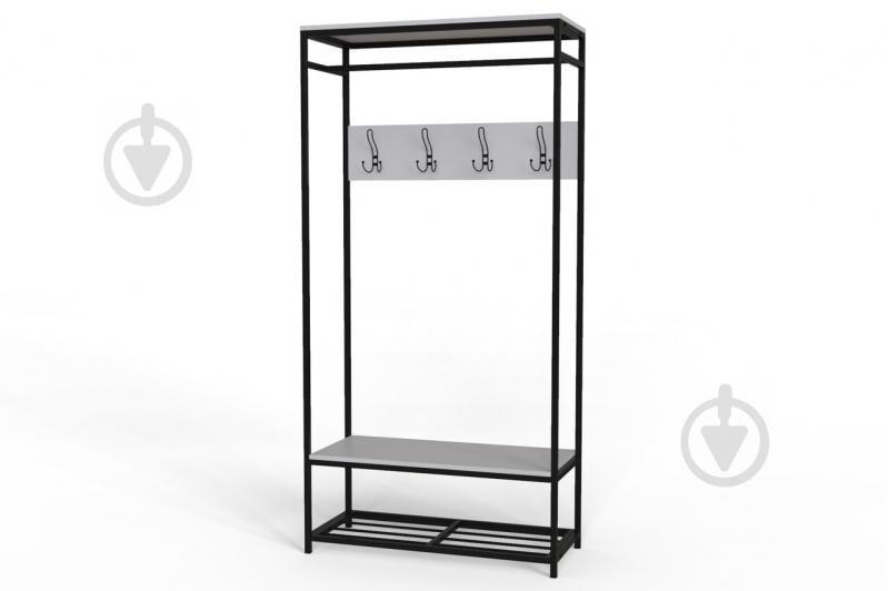 Вешалка модульная Ferrum-decor Трелис 15 180x90x38 см ДСП 16 мм Белый с черным (XK00325)