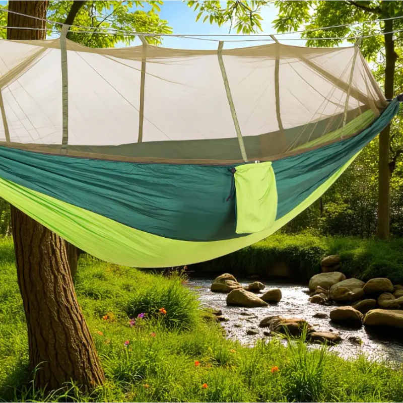 Гамак туристический с москитной сеткой 220x120 см Салатовый (2689943516) - фото 3 Гамак туристический с москитной сеткой 220x120 см Салатовый (2689943516) - фото 3