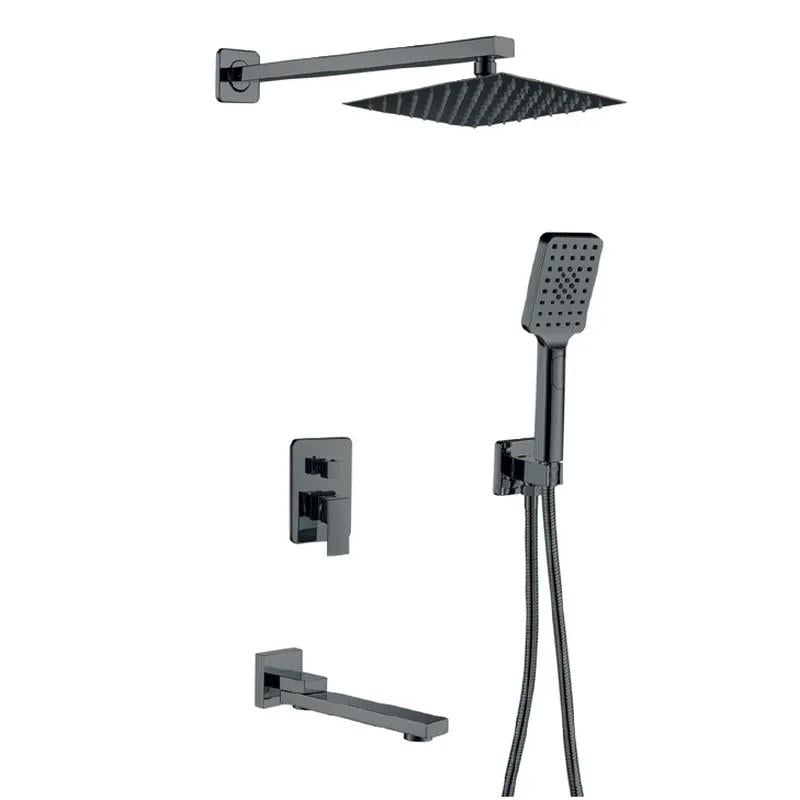 Душова система вбудована з поротним виливом Haiba KUBUS 009 INNER латунна Графітовий (HB9630)