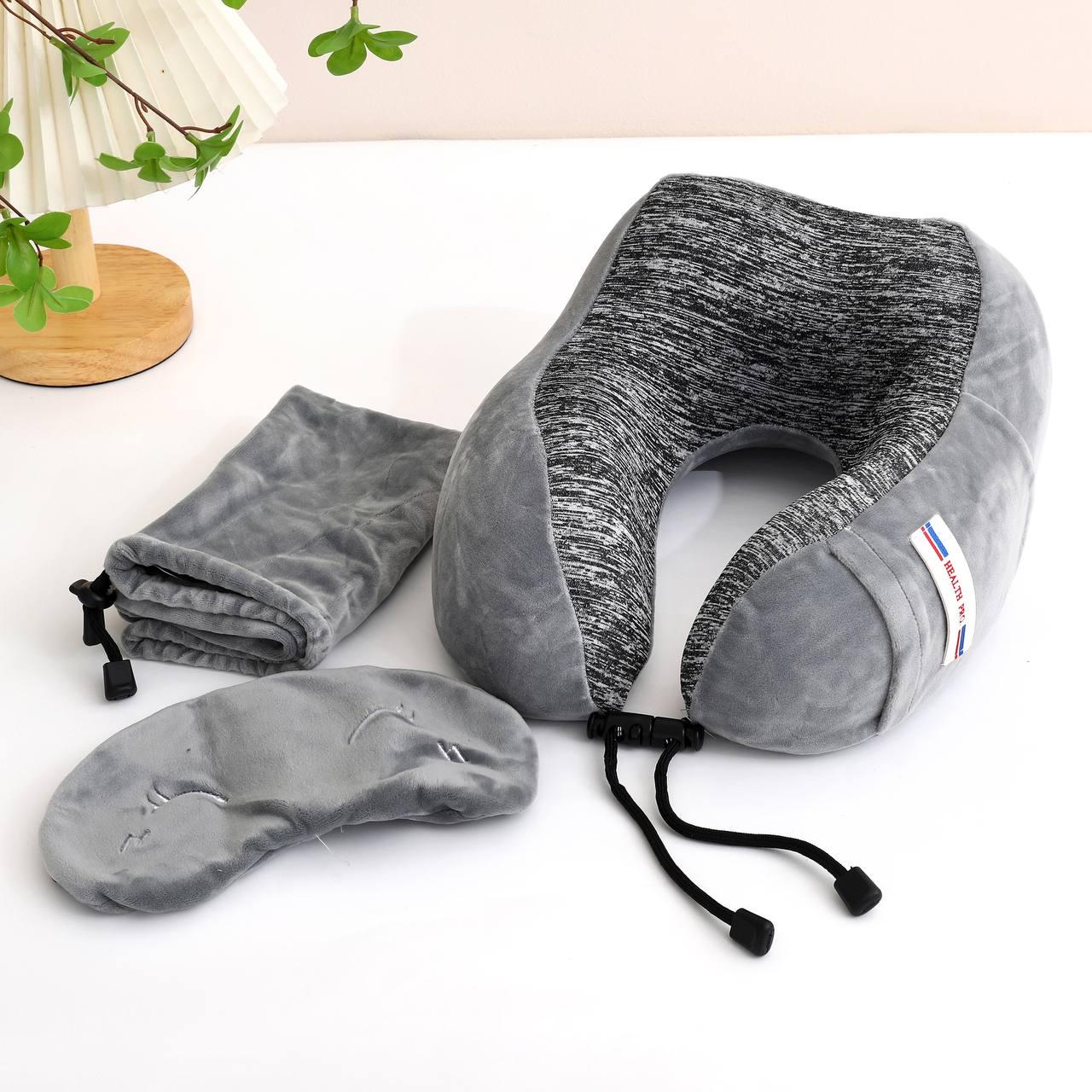 Подушка для путешествий Colorful Home c маской и чехлом 28х30 см Серый