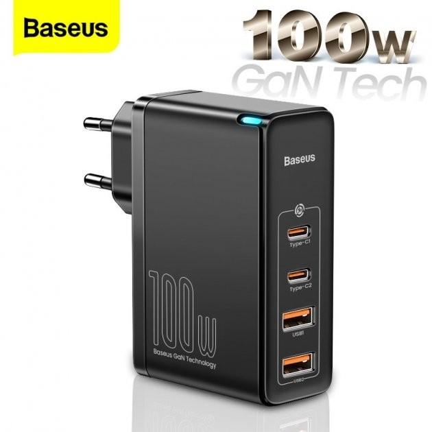 Зарядное устройство Baseus GaN2 QC4.0/PD3.0 100 W/5 A Type-C 1 м Black (CCGAN2P-L01) - фото 4