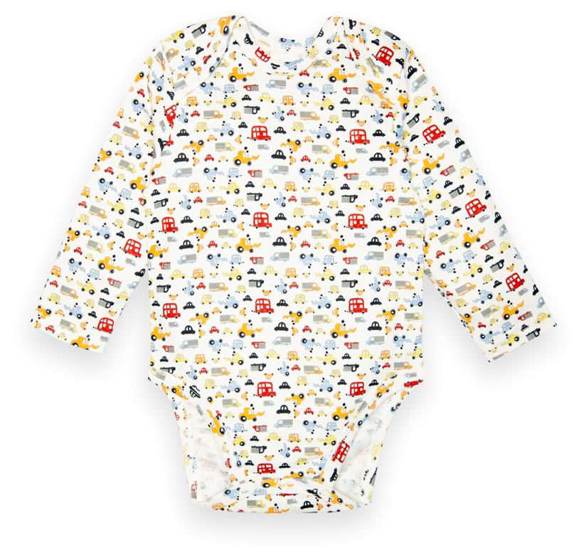 Боди детское хлопковое для мальчика на кнопках Gabbi BD-22-1-6 Bip 86 см Белый (13211)