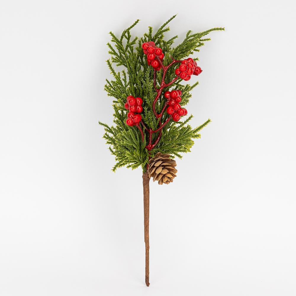 Декоративна латексна гілка ягоди 25 см 3 шт. (9258-033)