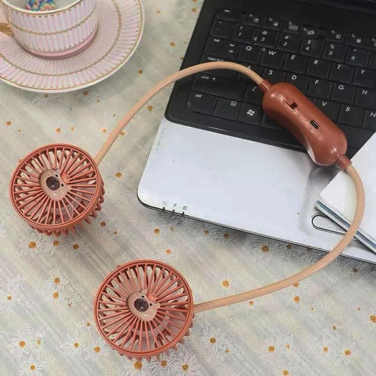 Вентилятор Capibara Hanging Neck Fan USB WL-1557 возраст 3 портативный подвесной на шею Brown (200309) - фото 3 Вентилятор Capibara Hanging Neck Fan USB WL-1557 возраст 3 портативный подвесной на шею Brown (200309) - фото 3