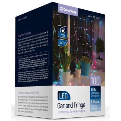 Гірлянда ColorWay Бахрома 3x0,6 м 100 LED Різнокольоровий (CW-GF-100L36VMC) - фото 10