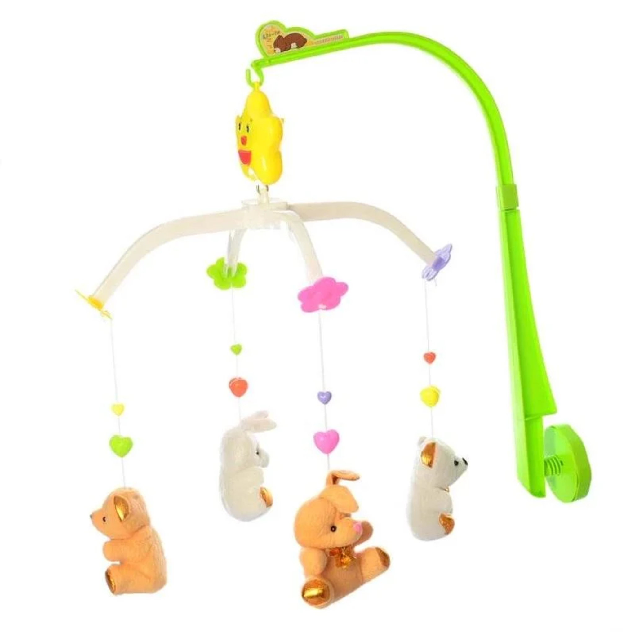 Карусель заводна музична Limo Toy D062 на дитяче ліжечко з 4 м'якими іграшками (D062)