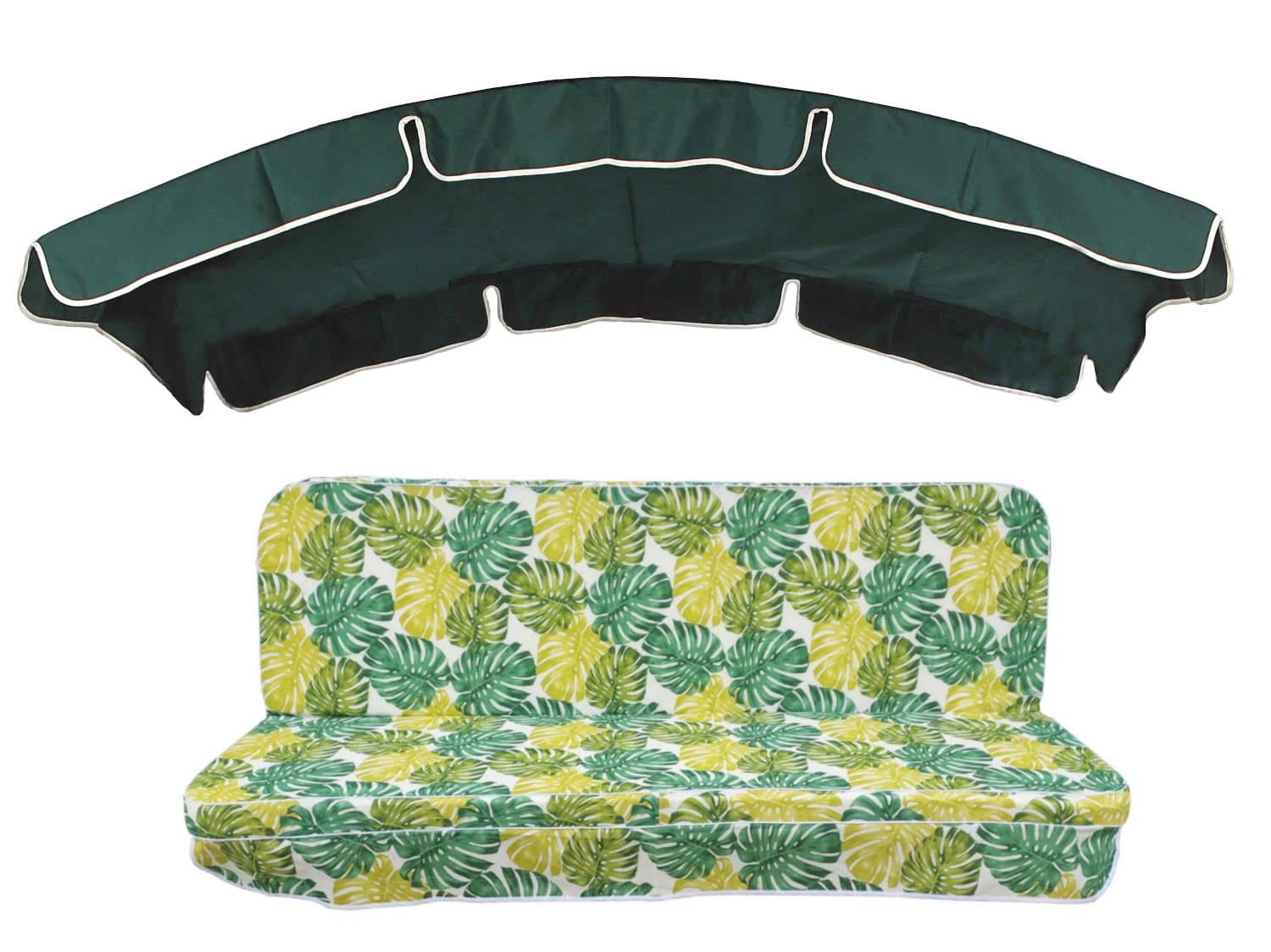 Комплект подушок для гойдалки eGarden Fauna 180x110x6 тент 120x210 Темно-зелений