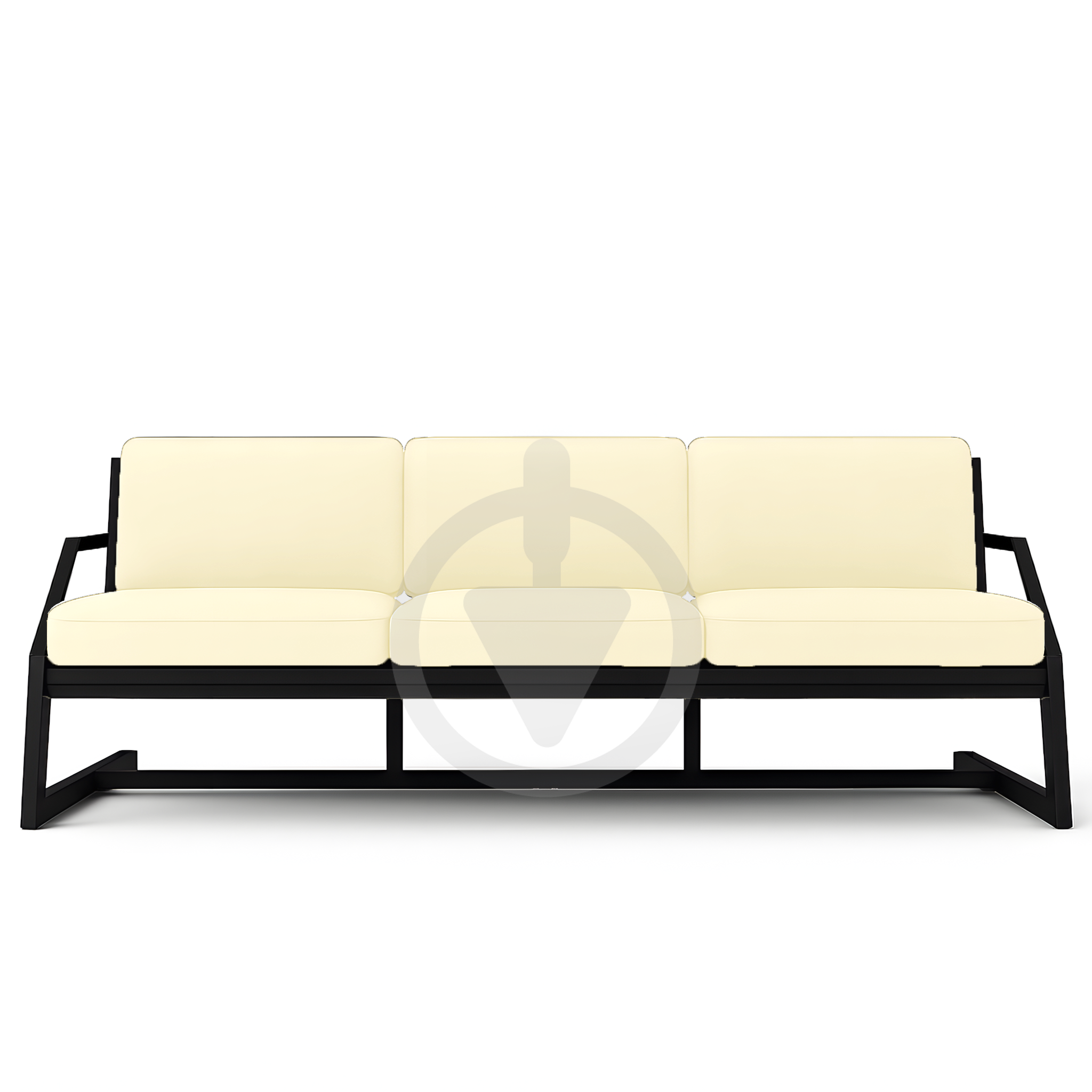 Диван металлический AVVS Атлас с подлокотниками лофт рогожка 206 см Бежевый - фото 2