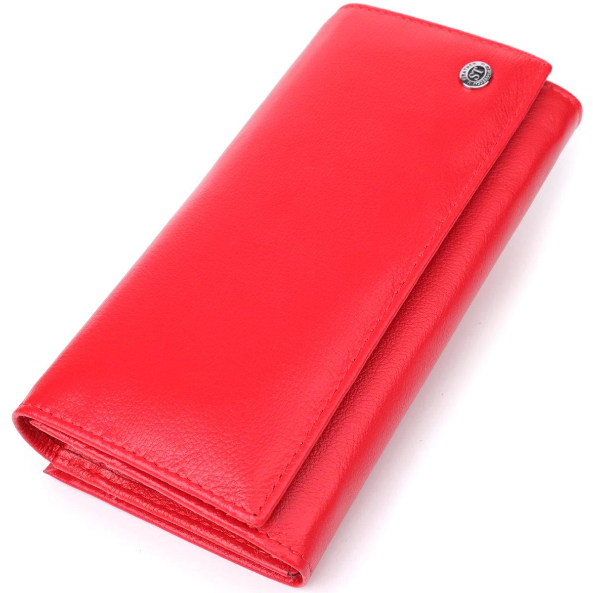 Кошелек женский ST Leather 23105 с монетницей из натуральной кожи Красный (168-136-23105)