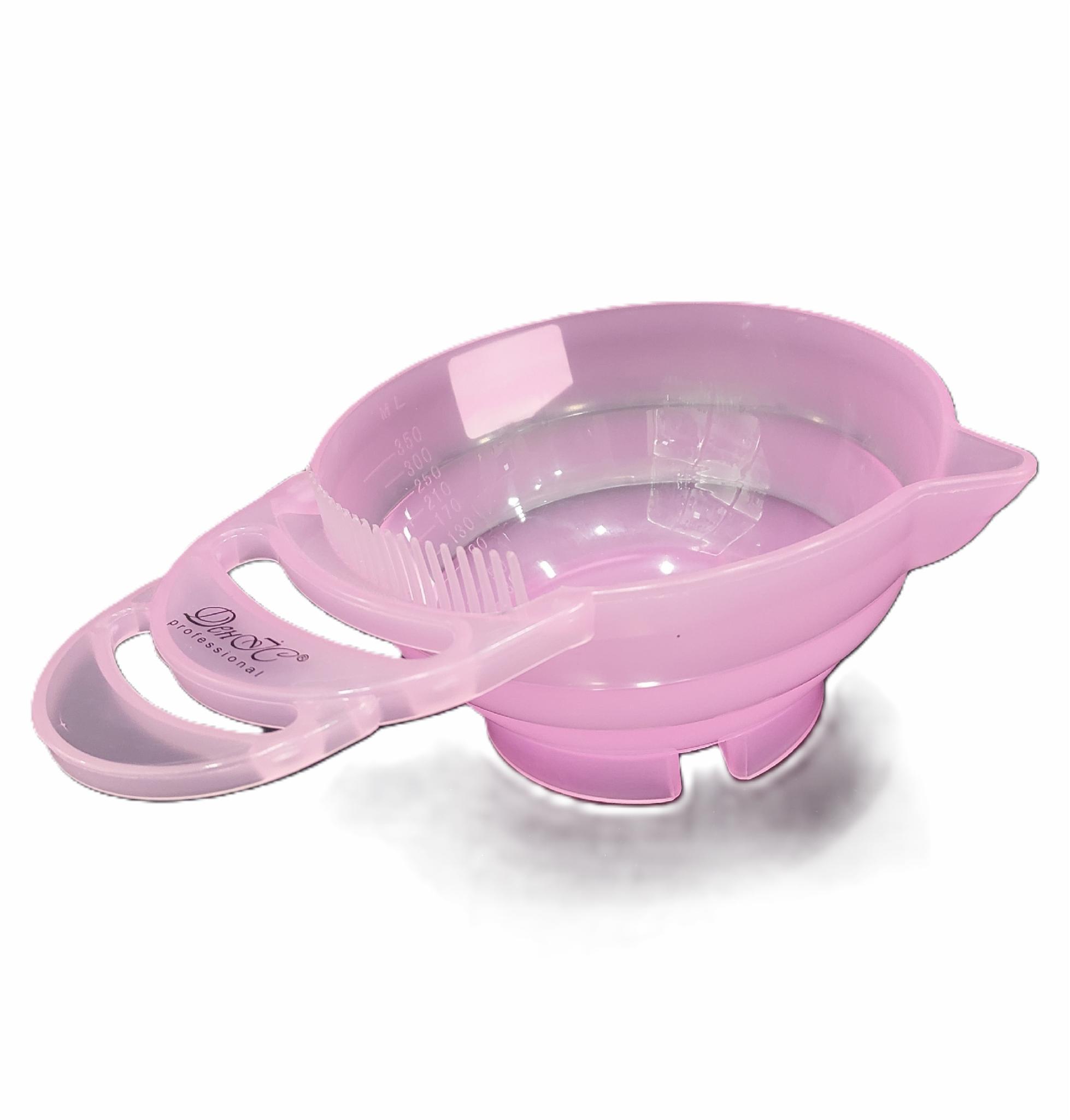 Миска для фарбування волосся ДенІС professional Люкс з гребенем Рожевий (2401145579) - фото 5