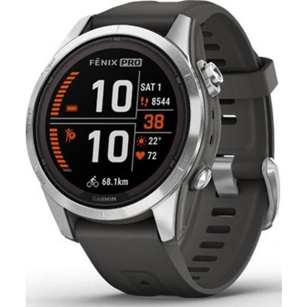 Смарт-годинник Garmin Fenix 7S Pro Solar Silver Band Graphite (010-02776-00/01) Смарт-годинник Garmin Fenix 7S Pro Solar Silver Band Graphite (010-02776-00/01)