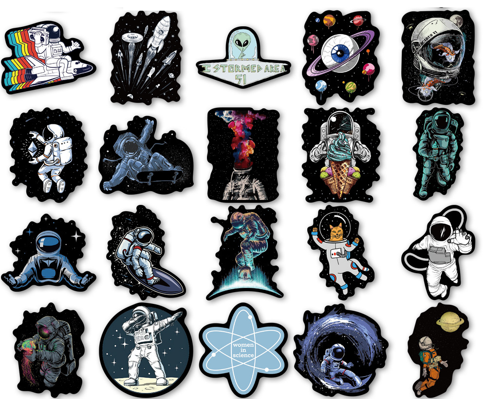 Набор наклеек Космонавты НАСА для гаджета/телефона/авто 20 шт. (10125)