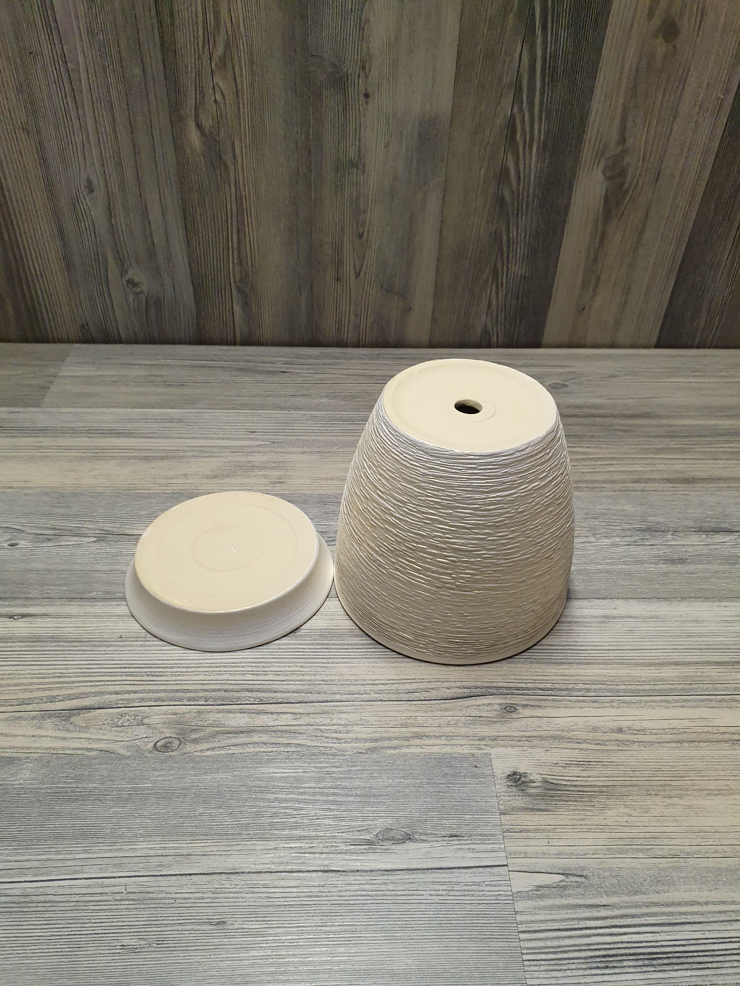 Горщик для рослин з піддоном 1 л Біло-золотий (5266) - фото 7