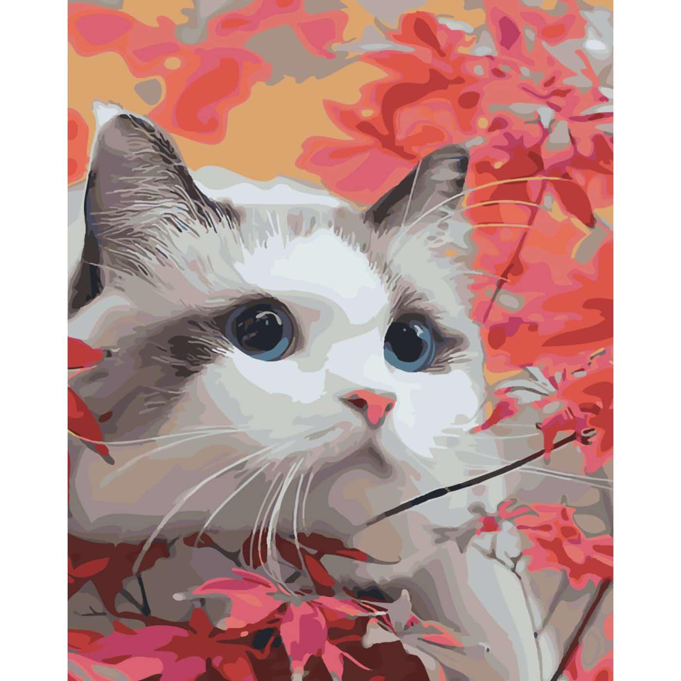 Картина по номерам Strateg Взгляд мурлыкающего 40х50 см (SY6455)