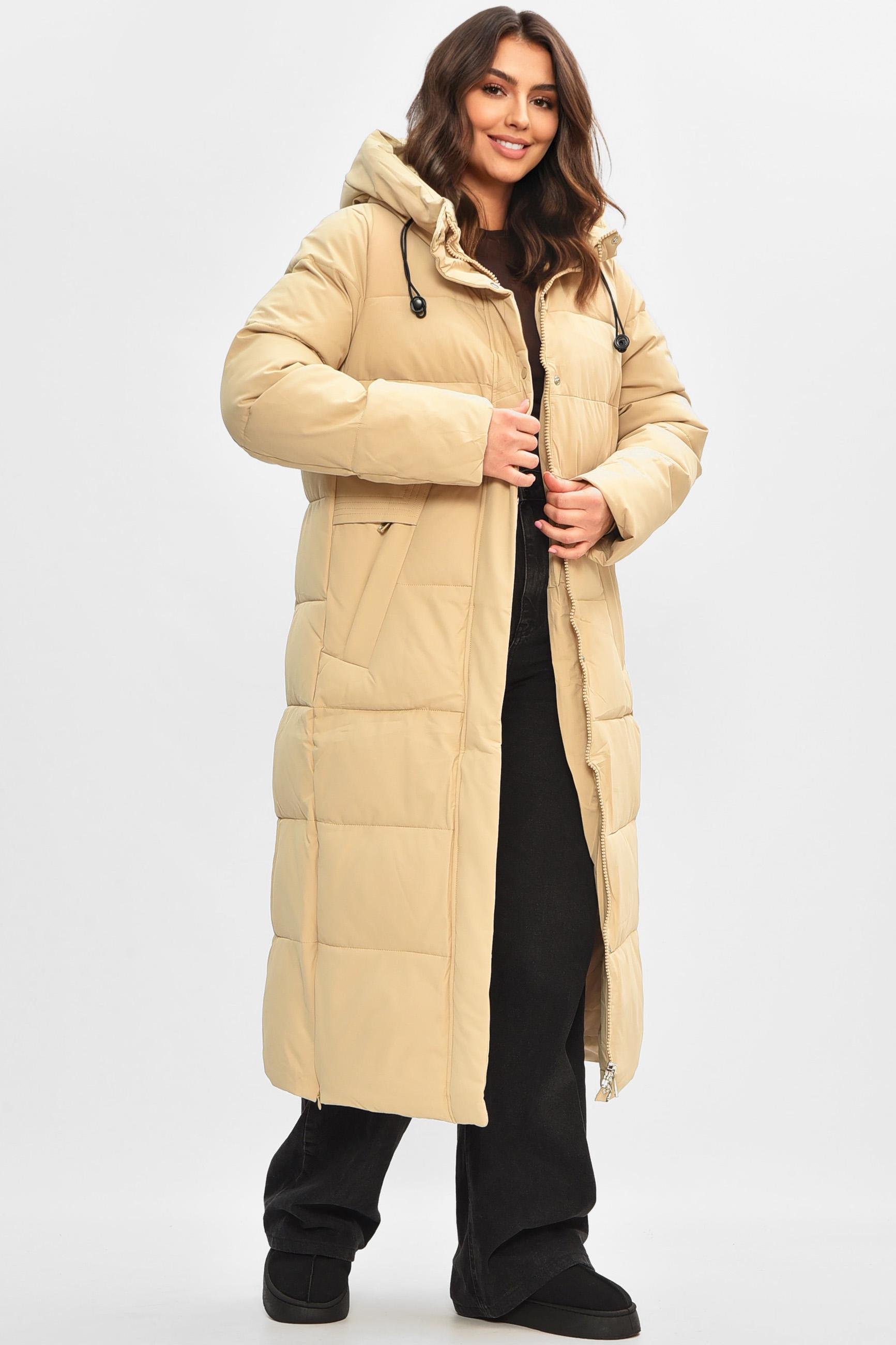 Куртка жіноча подовжена зимова L Світло-бежевий (207188) - фото 2 Куртка жіноча подовжена зимова L Світло-бежевий (207188) - фото 2
